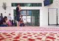 Muslims praying inside the new Seksyen 7 Mosque on Friday. Royalty Free Stock Photo